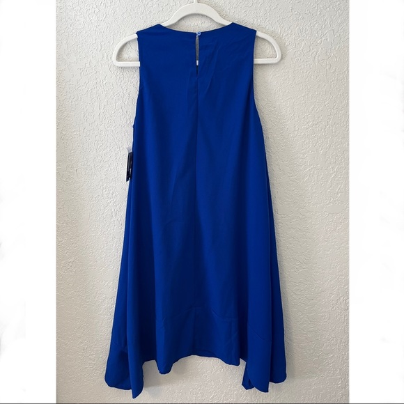 Project Runway women’s sleeveless asymmetrical hem midi swing dress, M, blue - Picture 2 of 8